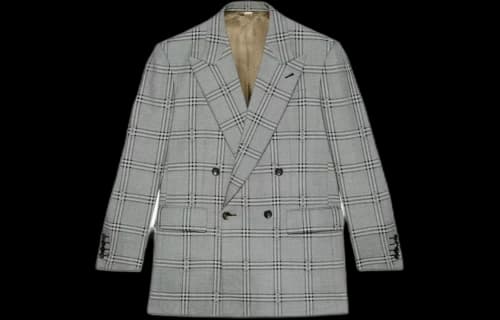 Gucci Horsebit Check Wool Jacket 'Grey Black'