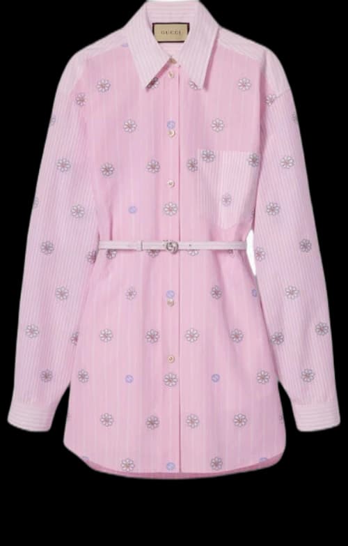 Gucci Striped Cotton Shirt Dress 'White Pink' (Women's)