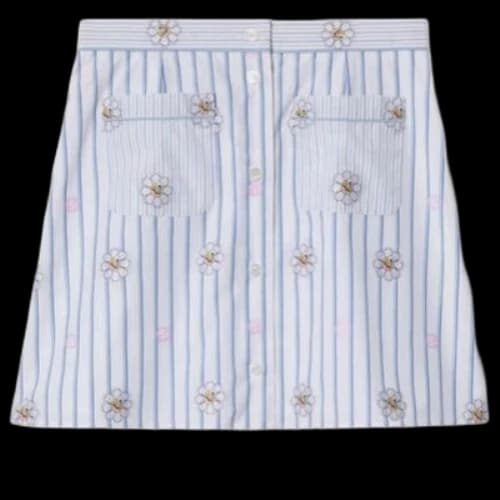 Gucci Interlocking G And Flower Print Skirt 'White Light Blue' (Women's)