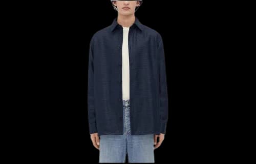 Bottega Veneta SS24 Leather Jacket Men's Blue