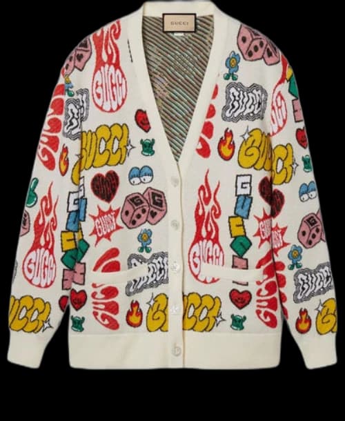 Gucci Cotton Wool Jacquard Cardigan 'Multicolor' (Women's)