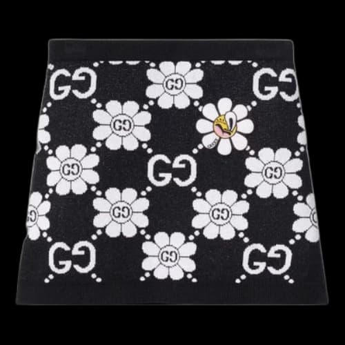 Gucci GG Flower Cotton Jacquard Skirt 'Black White' (Women's)