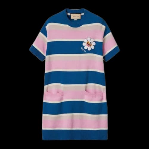 Gucci Striped Cotton Wool Dress 'Multi-Color' (Women's)