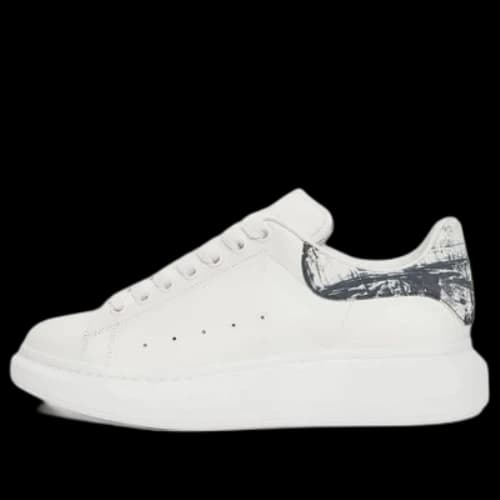 Alexander McQueen Oversized Sneakers 'White with Black Sketch'