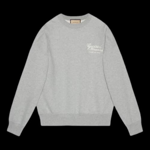 Gucci Cotton Jersey Sweatshirt With Embroidery 'Grey'