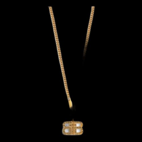 Balenciaga Bb 2.0 Textured Necklace 'Gold'