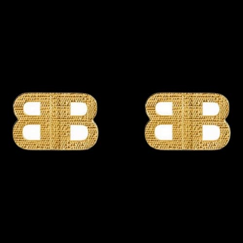Balenciaga Bb 2.0 Textured Xs Earrings 'Gold'
