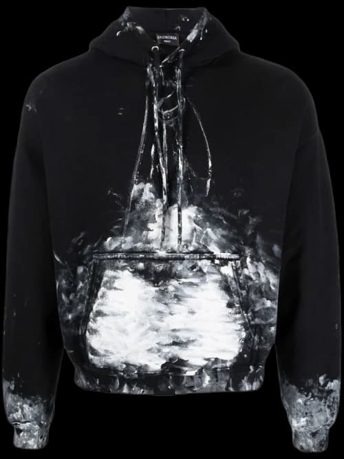 Balenciaga Painter Cropped Hoodie Black