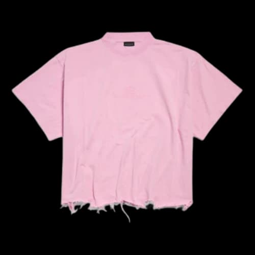 Balenciaga BB Classic Balenciaga Cropped T-shirt Oversized 'Pink'