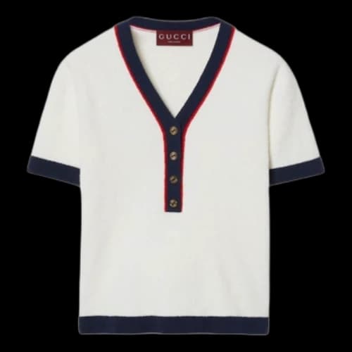 Gucci FW24 Stretch Rib Cotton Top 'White Ancora' (Women's)