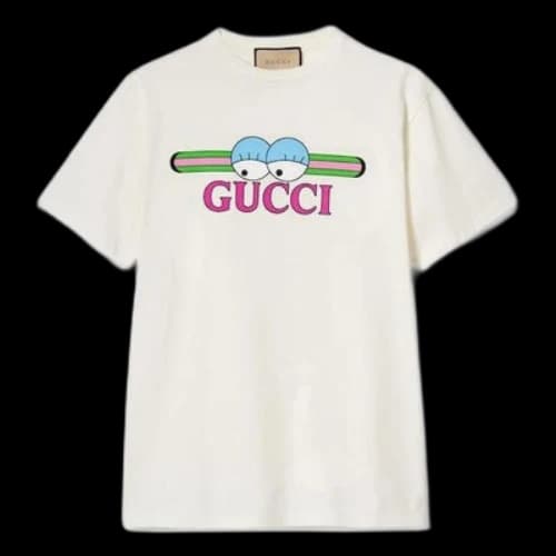 Gucci Cotton Jersey T-Shirt With Gucci Print 'Off White'