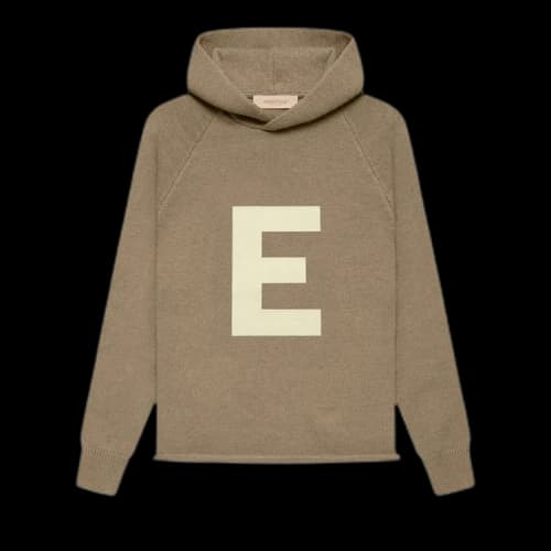 Fear of God Essentials Kids Big E Knit Hoodie 'Oak'