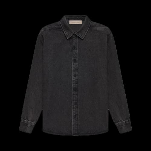 Fear of God Essentials Kids Long-Sleeve Denim Shirt 'Black Denim'