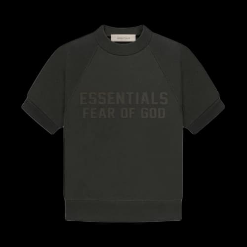 Fear of God Essentials Kids Short-Sleeve Terry Sweatshirt 'Off Black'