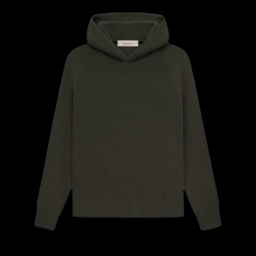 Fear of God Essentials Kids Knit Hoodie 'Off Black'