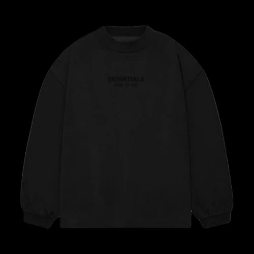 Fear of God Essentials Kids Long-Sleeve Tee 'Jet Black'