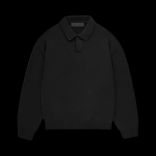 Fear of God Essentials Kids Knit Polo 'Jet Black'