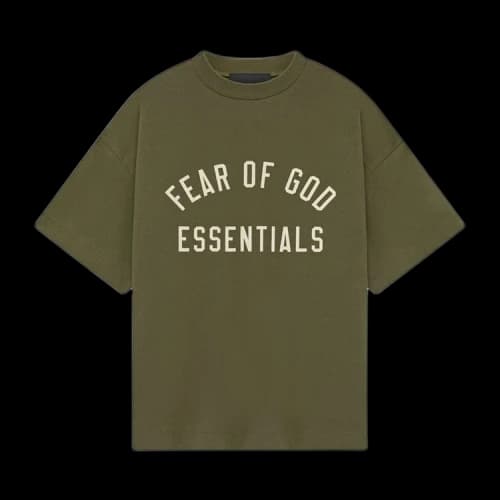 Fear of God Essentials Kids Jersey Crewneck Tee Military