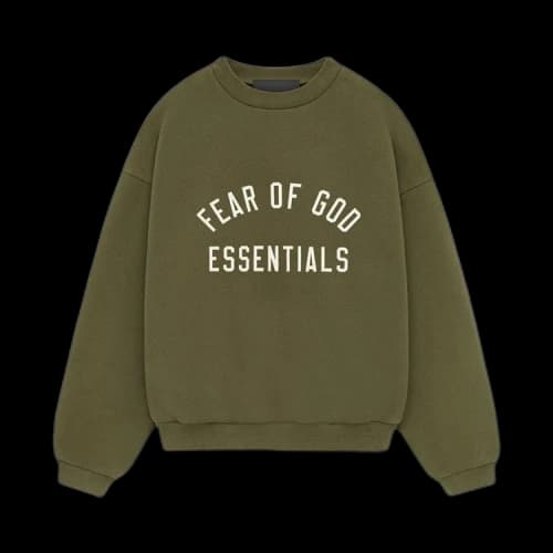 Fear of God Essentials Kids Fleece Crewneck Military