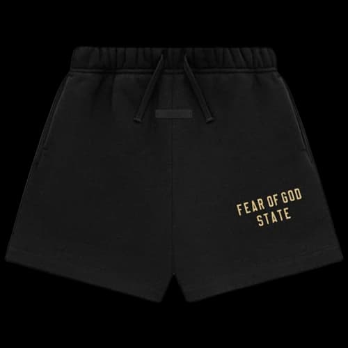 Fear of God Essentials Kids Fleece Soccer Short Black