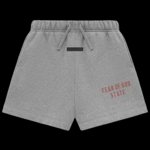 Fear of God Essentials Kids Fleece Soccer Short Dark Heather