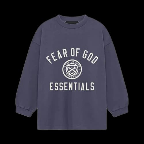 Fear of God Essentials Kids Jersey Long-Sleeve Tee 'Marine'