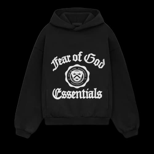 Fear of God Essentials Kids Heavy Fleece Vintage Shrunken Hoodie 'Black'
