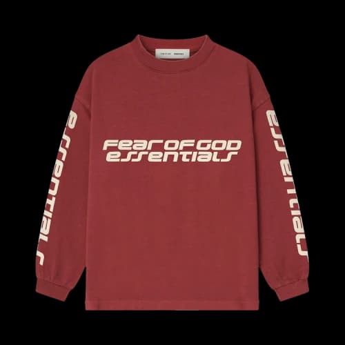 Fear of God Essentials Long-Sleeve Tee 'Crimson'