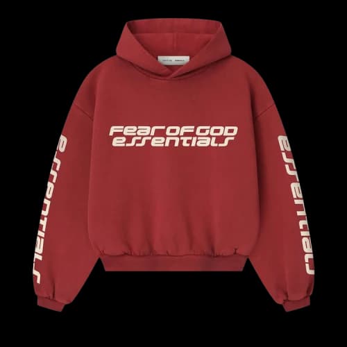 Fear of God Essentials Classic Hoodie 'Crimson'