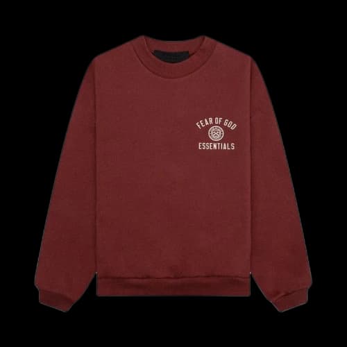 Fear of God Essentials Kids Fleece Crewneck Crimson