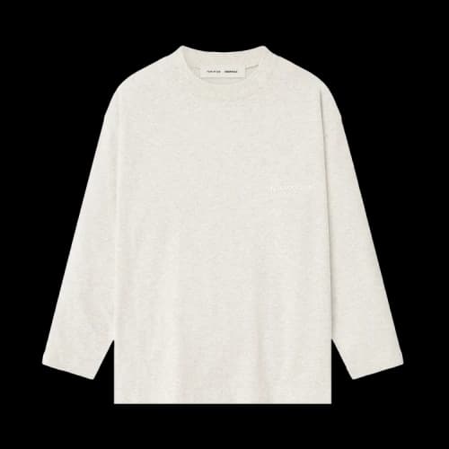 Fear of God Essentials Kids Embroidered Classic Long Sleeve Tee Oatmeal Heather