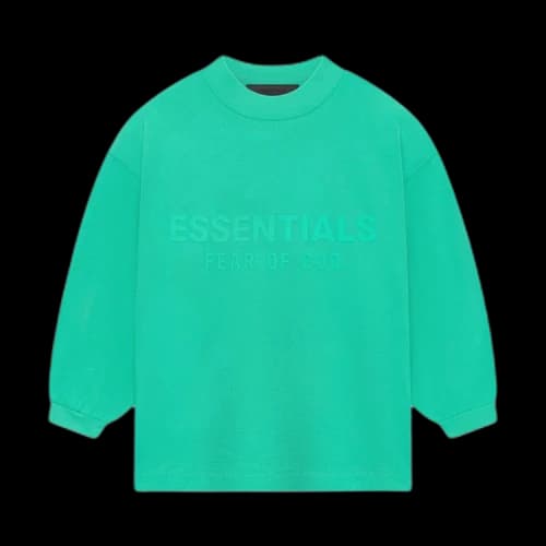 Fear of God Essentials Kids Long-Sleeve Tee 'Mint Leaf'