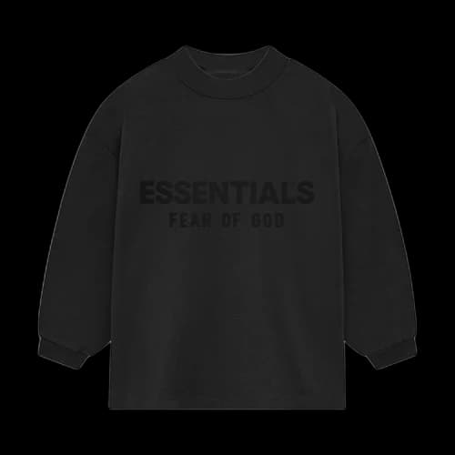 Fear of God Essentials Kids Long-Sleeve T-Shirt 'Jet Black'