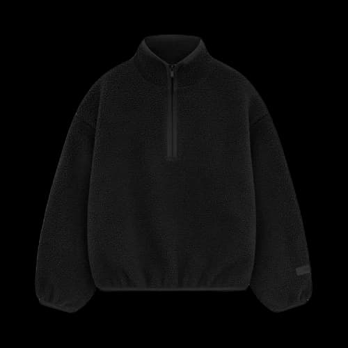 Fear of God Essentials Kids Polar Fleece Half Zip Mockneck 'Jet Black'
