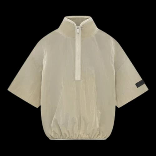 Fear of God Essentials Kids Crinkle Nylon Half Zip Short-Sleeve Shirt 'Garden Yellow'