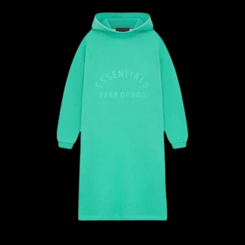 Fear of God Essentials Kids Nylon Fleece Hooded Dress 'Mint Leaf'