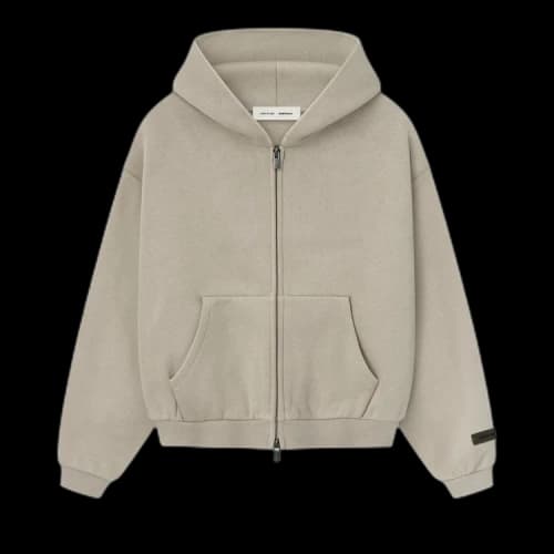 Fear of God Essentials Kids Classic Fleece Zip-Up Hoodie Timber