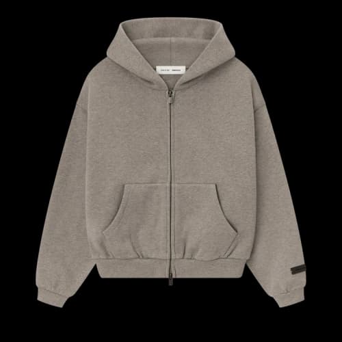 Fear of God Essentials Kids Classic Fleece Zip-Up Hoodie Homestead Heather