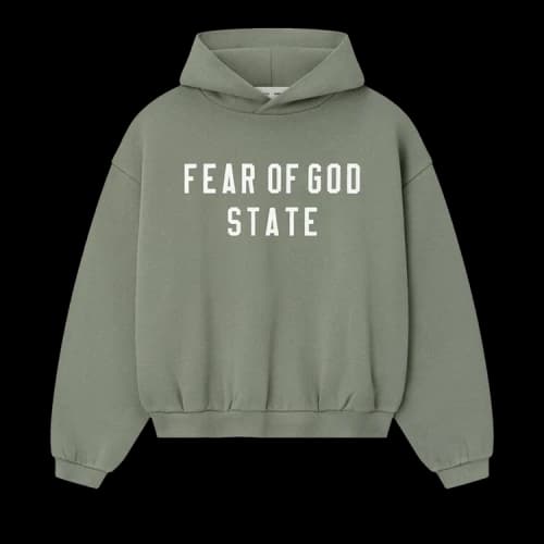 Fear of God Essentials Kids 90's Fleece Hoodie Moss