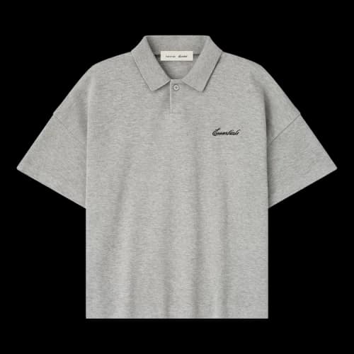 Fear of God Essentials Kids Pique Signature Classic Polo Concrete Heather