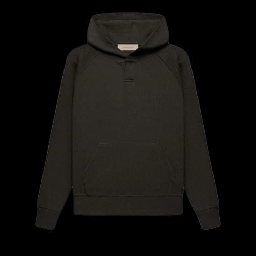Fear of God Essentials Kids Henley Hoodie 'Off Black'
