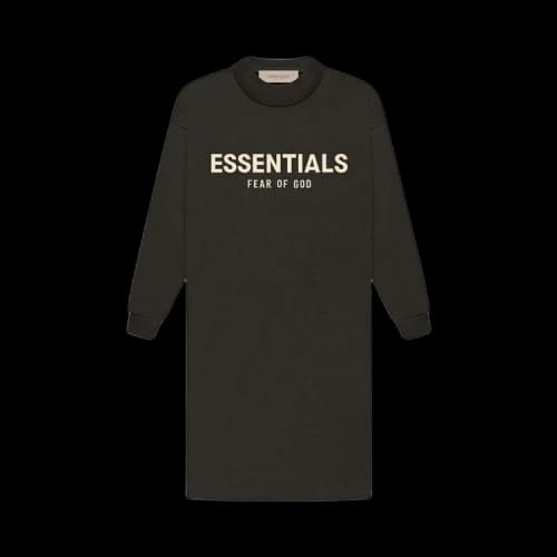 Fear of God Essentials Kids Long-Sleeve Tee Dress 'Off Black'