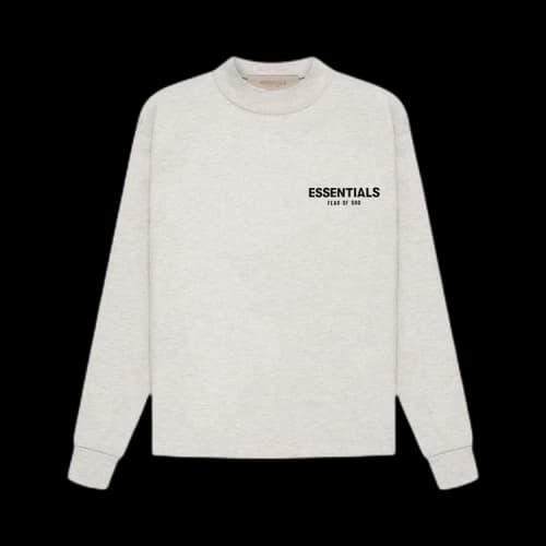 Fear of God Essentials Kids Long-Sleeve Tee 'Light Oatmeal'