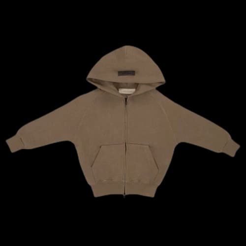 Fear of God Essentials Kids Fullzip Hoodie 'Wood'