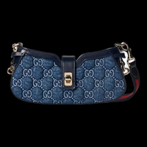 Gucci Moon Side GG Print Mini Shoulder Bag 'Denim Blue' (Women's)