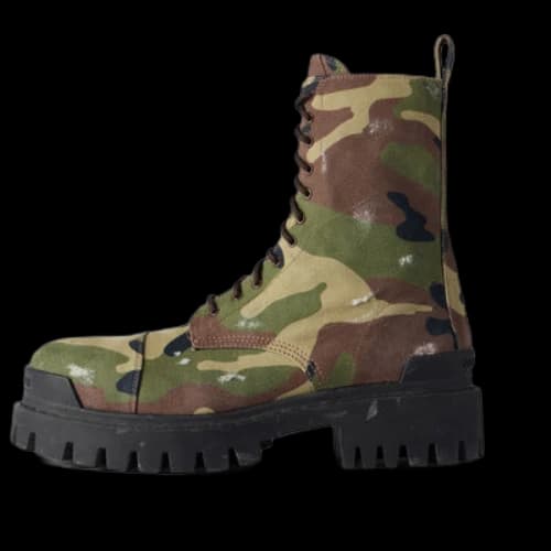 Balenciaga Strike 20mm Boots Camo Print 'Dark Green'