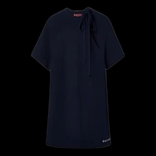 Gucci Chunky Rib Cotton Dress 'Dark Blue' (Women's)