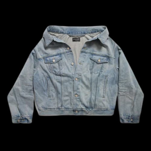 Balenciaga Off Shoulder Jacket 'Light Blue' (Women's)