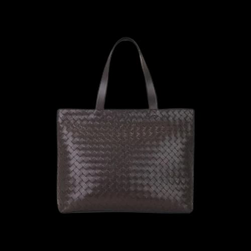 Bottega Veneta Large Intrecciato Zipped Tote Bag 'Fondant/Silver'
