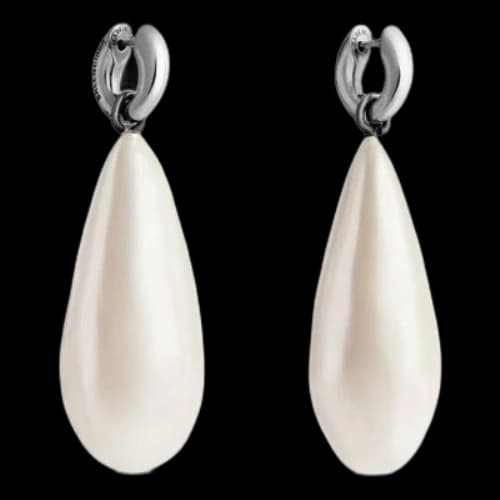Balenciaga Palazzo Pearl Earrings 'Antique Silver' (Women's)